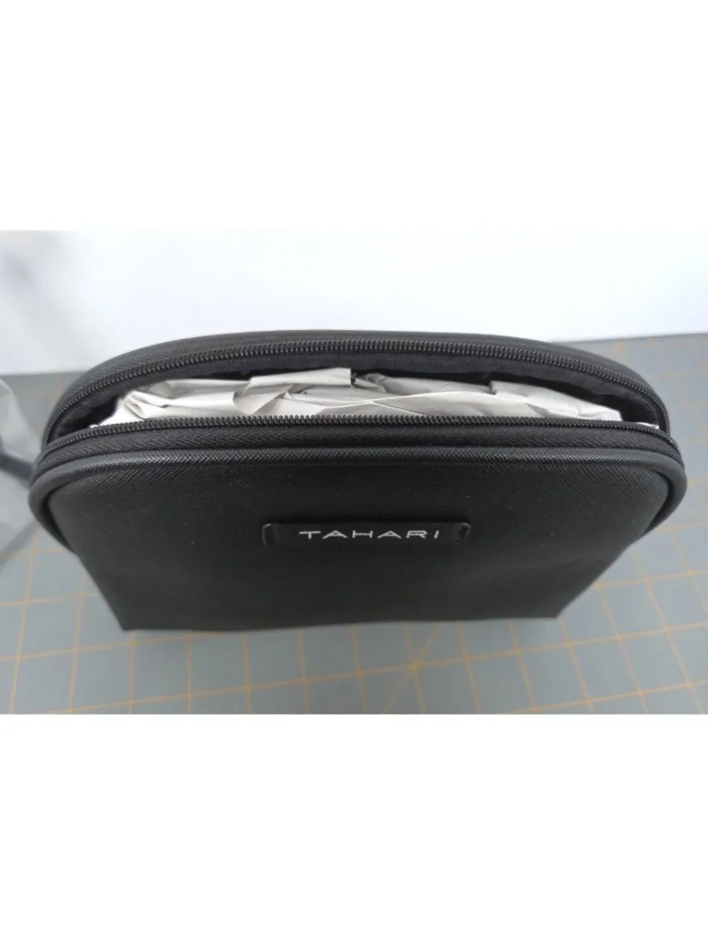 Tahari 3-Piece Travel Trio Cosmetic Case Set Gingham & Floral Print Clear Bag